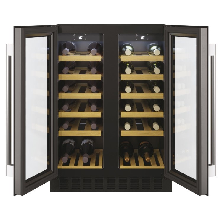 Hoover 38 Bottle Capacity Dual Zone 60cm Freestanding Wine Cooler - Black