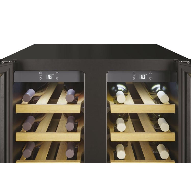 Hoover 38 Bottle Capacity Dual Zone 60cm Freestanding Wine Cooler - Black