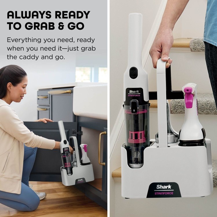 Shark HX100UKT Stainforce Cordless Handheld Vacuum Cleaner. Lightweight portable and powerful with pet hair tool