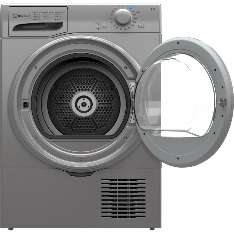 Refurbished Indesit I2D81SUK Freestanding Condenser 8KG Tumble Dryer Silver