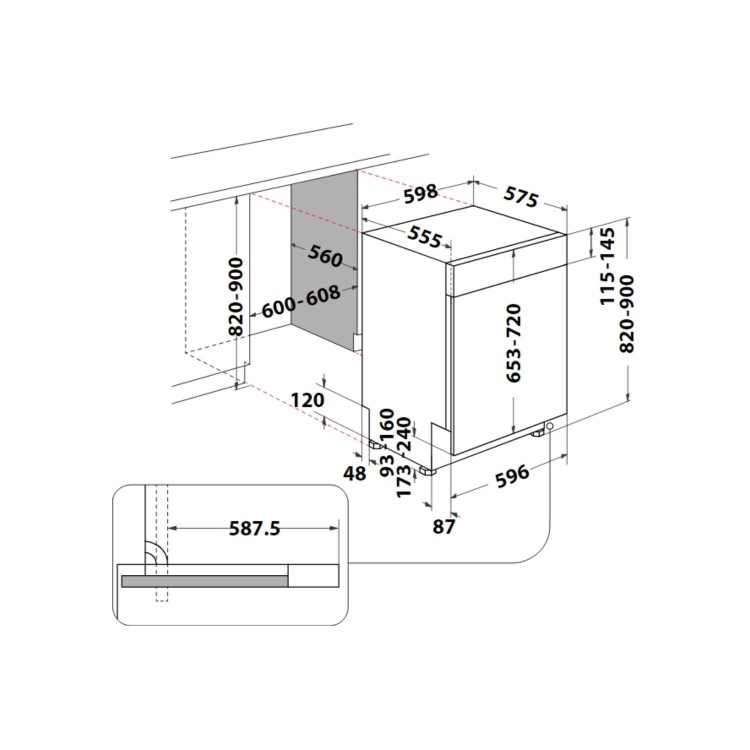 Refurbished Indesit I3BL626UK 14 Place Semi Integrated Dishwasher