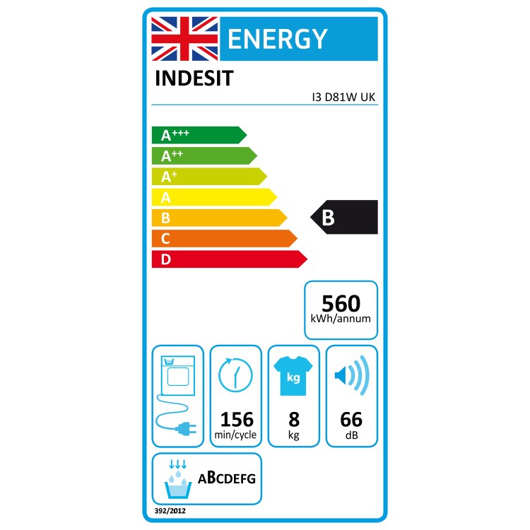 Indesit 8kg Condenser Tumble Dryer - White