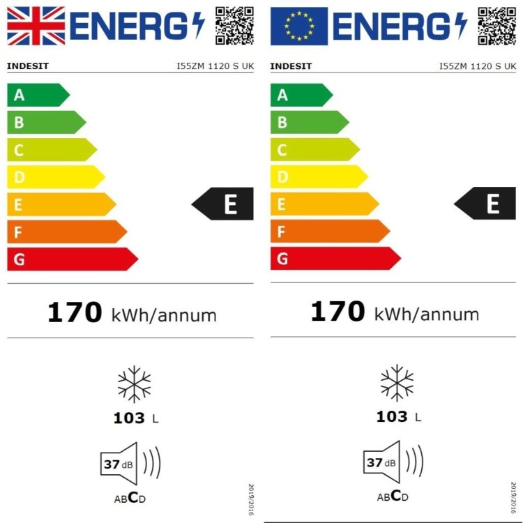 Refurbished Indesit I55ZM1120S Freestanding 102 Litre Under Counter Freezer Silver