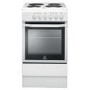 Indesit I5ESHW 50cm Electric Cooker with Single Oven and Solid Hotplate Hob - White