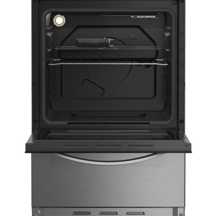 Indesit 50cm Dual Fuel Cooker - Stainless Steel