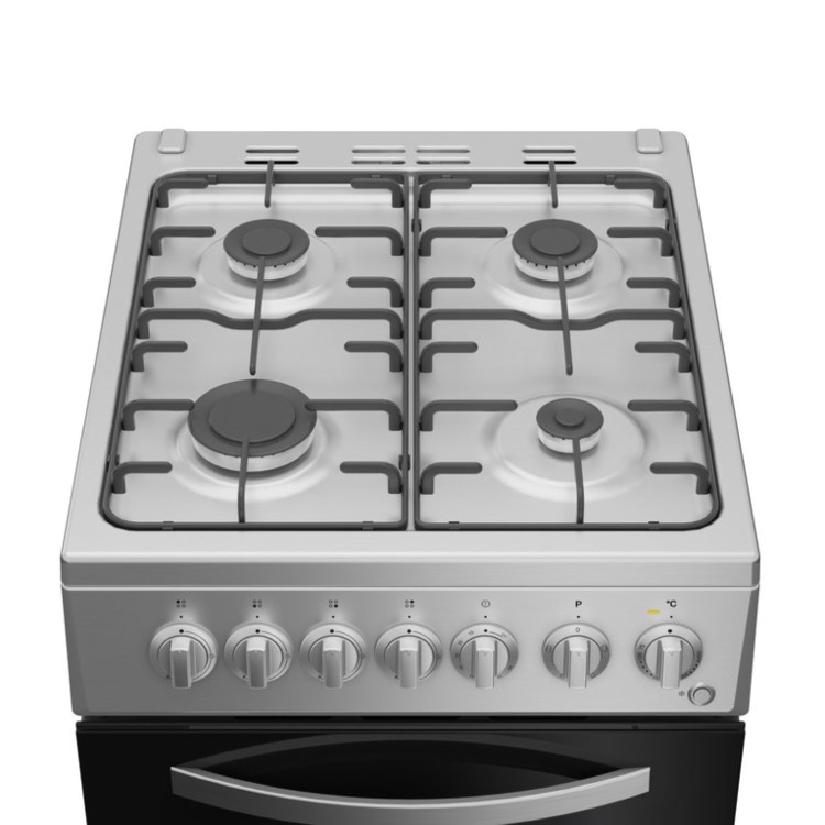 Indesit 50cm Dual Fuel Cooker - Stainless Steel