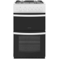 Indesit 50cm Double Cavity Gas Cooker with Catalytic Liners - White