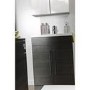 GRADE A1 - Black Free Standing Bathroom Vanity Unit - Without Basin - W600 x 820mm