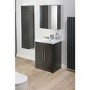 GRADE A1 - Black Free Standing Bathroom Vanity Unit - Without Basin - W600 x 820mm