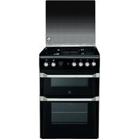 Indesit ID60G2K 60cm Double Oven Gas Cooker Black