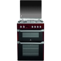 Indesit ID60G2R 60cm Double Oven Gas Cooker - Red