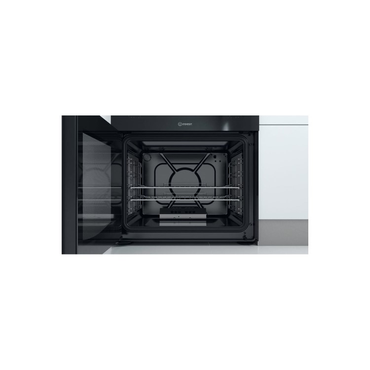 Refurbished Indesit ID67G0MCB 60cm Double Oven Gas Cooker with Catalytic Liners Black