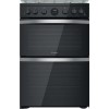 Indesit 60cm Double Oven Gas Cooker - Black