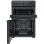 Refurbished Indesit ID67G0MCB 60cm Double Oven Gas Cooker with Catalytic Liners Black