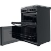 Indesit 60cm Double Oven Gas Cooker - Black