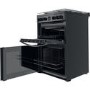 Refurbished Indesit ID67G0MCB 60cm Double Oven Gas Cooker with Catalytic Liners Black