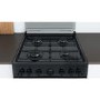 Refurbished Indesit ID67G0MCB 60cm Double Oven Gas Cooker with Catalytic Liners Black