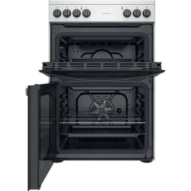 Indesit 60cm Electric Cooker With Ceramic Hob - Silver