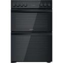 A2/ID67V9KMB Refurbished Indesit ID67V9KMB 60cm Double Oven Electric Cooker Black