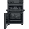 Indesit 60cm Double Oven Electric Cooker - Black