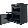 Indesit 60cm Double Oven Electric Cooker - Black