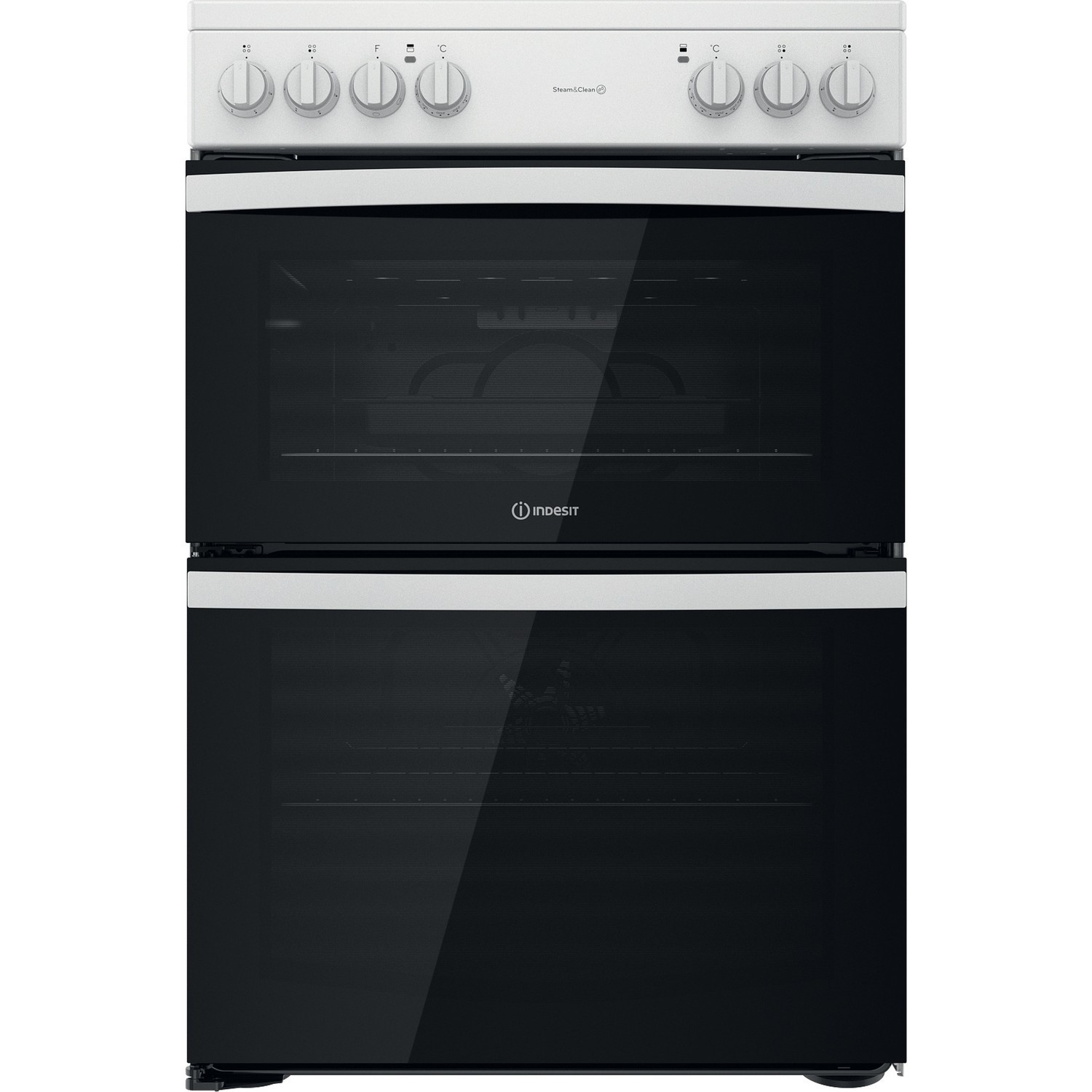Indesit 60cm Double Oven Electric Cooker - White