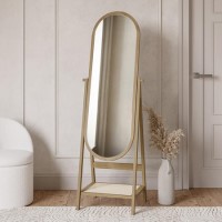 Oak Full Length Free-Standing Oval Mirror with Shelf - Ida Oak Full Length Free-Standing Oval Mirror with Shelf - Ida