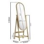 Oak Full Length Free-Standing Oval Mirror with Shelf - Ida