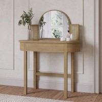 Oak Dressing Table with Mirror and Drawer - Ida Oak Dressing Table with Mirror and Drawer - Ida