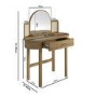 Oak Dressing Table with Mirror and Drawer - Ida