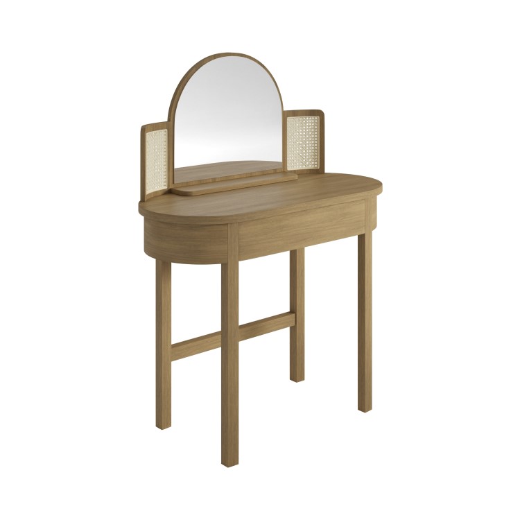 Oak Dressing Table with Mirror and Drawer - Ida