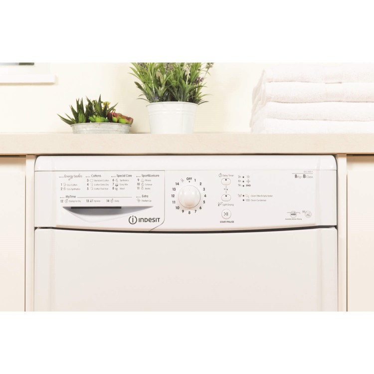 Indesit IDCL85BH EcoTime 8kg Freestanding Condenser Tumble Dryer-White