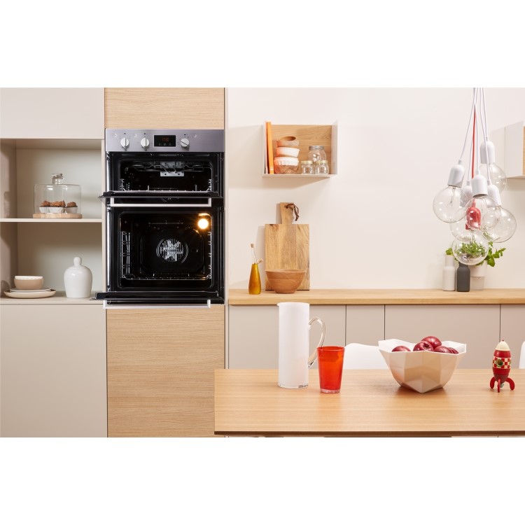 Indesit Aria Built-In Electric Double Oven - Stainless Steel