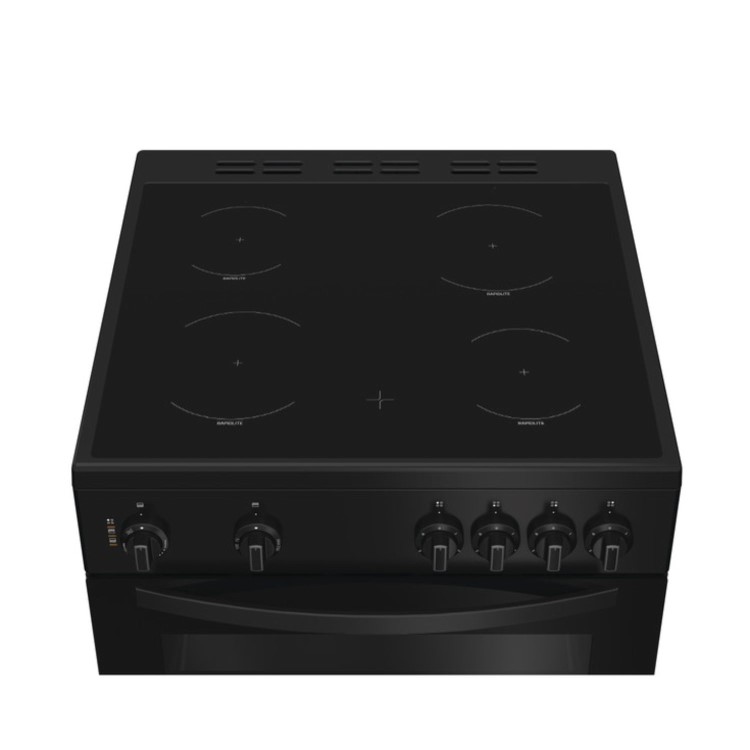 GRADE A1 - Indesit 60cm Double Oven Electric Cooker - Black