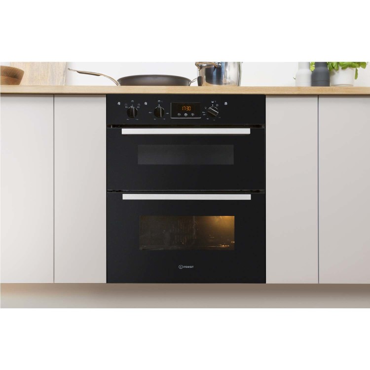 Refurbished Indesit Aria IDU 6340 BL 60cm Double Built Under Electric Oven