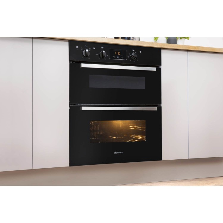 Refurbished Indesit Aria IDU 6340 BL 60cm Double Built Under Electric Oven