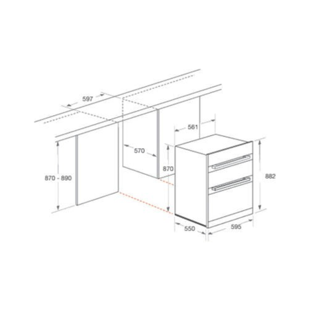 Refurbished Indesit IDU6340IX 60cm Double Built Under Electric Oven