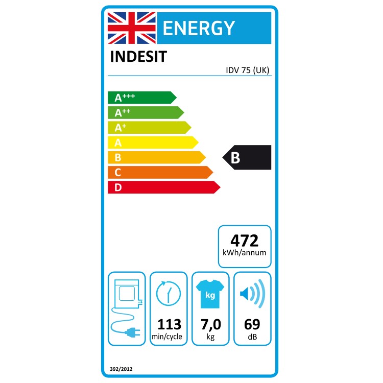 Indesit EcoTime 7kg Vented Tumble Dryer - White