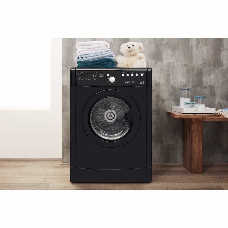 Refurbished INDESIT IDVL75BRK Freestanding Vented 7KG Tumble Dryer - Black