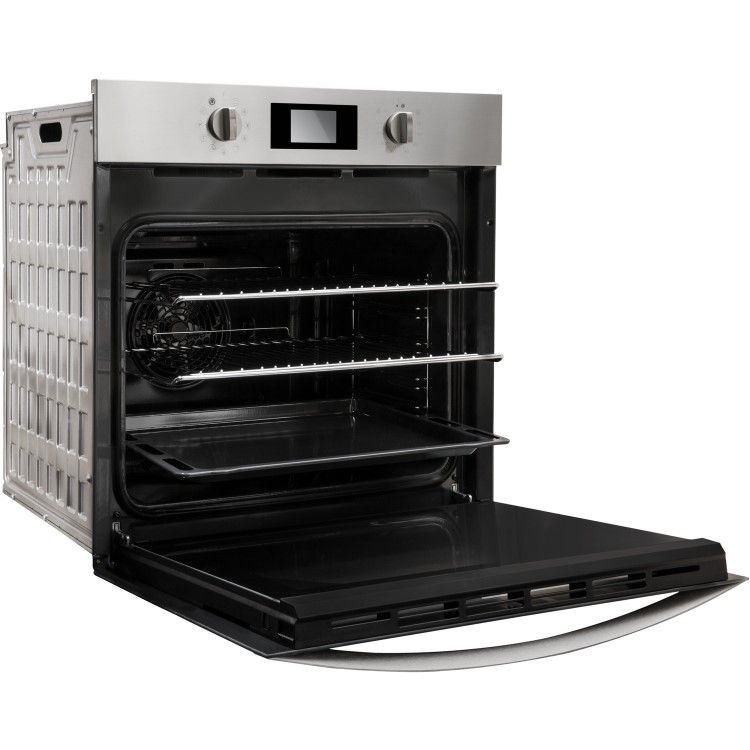 Refurbished Indesit Aria IFW3841PIX 60cm Single Built In Electric Multifunction Pyrolytic Oven Stainless Steel