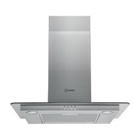 Refurbished Indesit IHF65LMX 60cm Chimney Cooker Hood With Flat Glass Canopy Stainless Steel