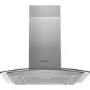 Indesit 60cm Curved Glass Chimney Cooker Hood - Stainless Steel