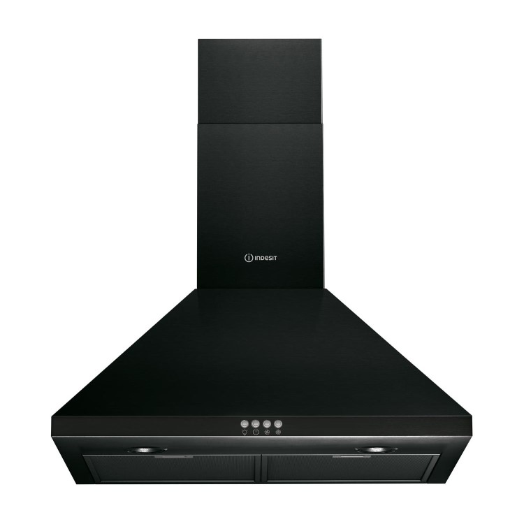 Indesit IHPC64LMK 60cm Chimney Cooker Hood - Black