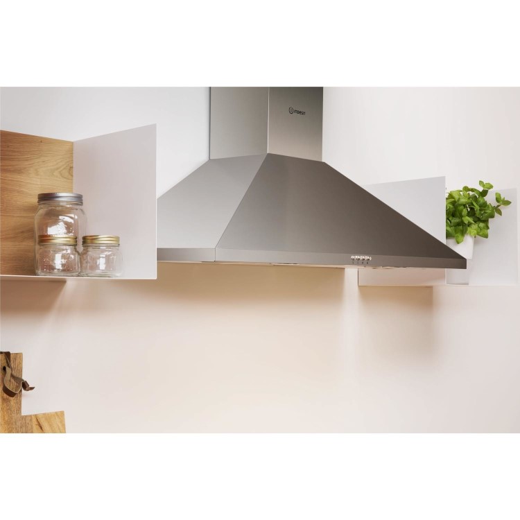 Indesit 90cm Chimney Cooker Hood - Stainless Steel