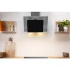 Indesit Aria 60cm Angled Chimney Cooker Hood - Stainless Steel and Black Glass