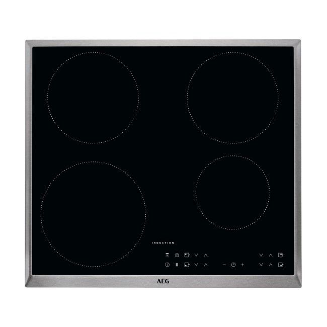 AEG 60cm 4 Zone Induction Hob - Stainless Steel Frame