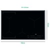 Refurbished AEG MaxiSense IKE84441FB 78cm Touch Control 4 Zone Induction Hob With Bridging Function Black