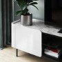 Large White Gloss and Marble TV Unit - TV's up to 70" - Isla