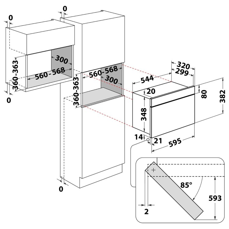 Indesit Built-In Microwave & Grill - Stainless Steel