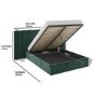 Green Velvet Double Ottoman Bed with Wide Headboard - Iman